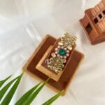 Kundan Bangles - Victorian Style Jumbo kada (Dark green & Baby Pink)