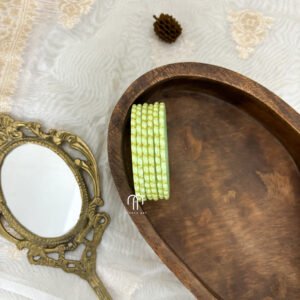 Glass Bangles - Plain Dots - Pista Green, 2.4