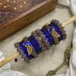 Kundan Bangles - Lotus & Parrot (Royal Blue)