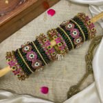 3D Crystal Floral - Rani Pink & Green