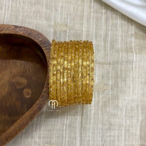 Glass Bangles - Sparkle - Golden, 2.6
