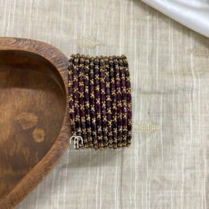 Glass Bangles - Sparkle - Wine, 2.6