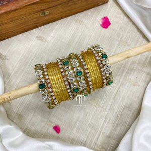 2D Crystal Kada Bangles -(Neutral Shades, Green and Red)