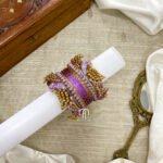 Kundan Bangles - Parrot style Bangles (Lavender & Golden)