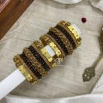 Coin Lotus Kada Bangles - Brown
