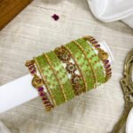 Flower Bangles (Turquoise Green)