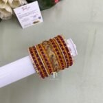 Mayil Peeli Bangles - Yellow And Maroon