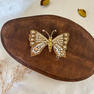 Butterfly Center Clip  - White