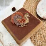 Peacock Center Clip - Purple & Red