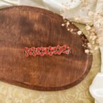 Kundan Center clips - Flower (Red)