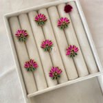 3D lotus pin - Pink And Green