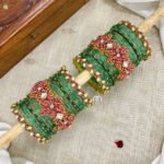 Kundan Bangles -3D Malar ( Rani Pink And Sky Blue)