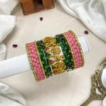 Camel Bangles - Baby Pink And Green