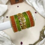 Camel Bangles - Orange And Parrot Green