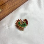 Annapakshi Saree Pins - Maroon with Peacock Green