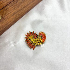 Annapakshi Saree Pins - Orange with Yellow