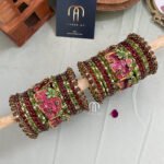 Elephant Bangles. 2.0 (Brown and Parrot Green)