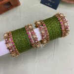 2D Crystal - Rani Pink And Parrot Green