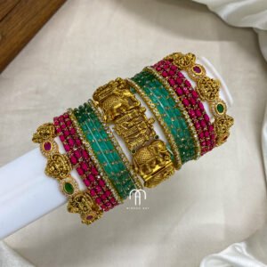 Sita Raman Bangles - Rani Pink And Turquoise Blue