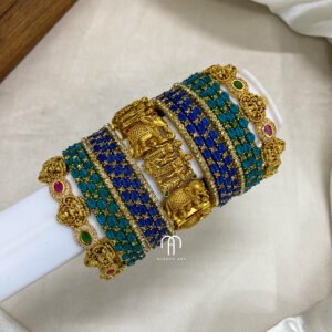 Sita Raman Bangles - Royal Blue And Peacock Green