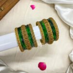 Antique Lotus Bangles - Green