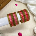 Antique Lotus Bangles - Peach
