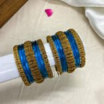 Antique Lotus Bangles - Krishna Blue