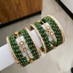 Budget Polki Bangles - Green