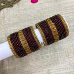 Lotus Metal Bangles - Brown