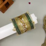 Kashmiri, Crystal & Leaf - Green & Gold