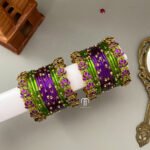 Lotus set - Purple and olive green