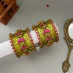 Lotus set - light green and Rani pink