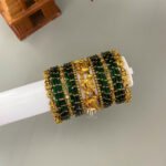 Pichwai Metal Bangles - Green