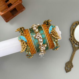 Parrot Style And Foot Set - Sky Blue & Golden