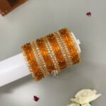 Kolam & Leaf Diamond Replica - Orange