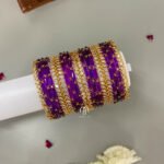 Kolam & Leaf Diamond Replica - Purple