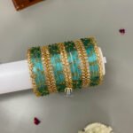 Kolam & Leaf Diamond Replica - Sky Blue