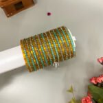 Glass Bangles Sets - yellow and sky blue