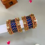 2D Crystal Kada Bangles -(Red And Royal blue)