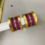 Coin & Lakshmi bangles- purple & Rani pink