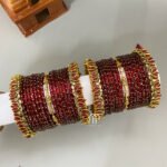 Kada And Lakshmi Bangles -(Maroon)