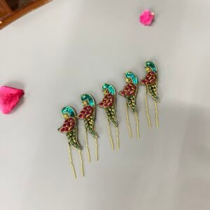 Parrot - U-Pins (Rani Pink And Peacock Green )