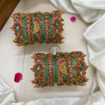 Kundan Bangles - 3D Blossom & Parrot Set(Sky Blue And Mezanta Pink)