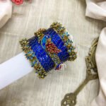 Kundan Bangles - Lotus & Parrot (Krishna Blue And Rani Pink)