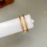 Kids bangles - zigzag White stone