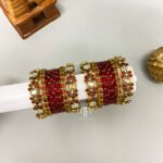Diamond & Gold Bangles - Red & Golden
