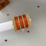Minimal Polki Bangles - Orange