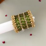 Minimal Polki Bangles - Parrot Green