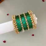 Minimal Polki Bangles - Turquoise Green
