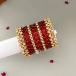 Minimal Polki Bangles - Red